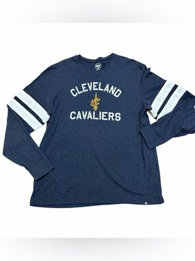 ’47 Cleveland Cavaliers Navy and White Long Sleeve Shirt